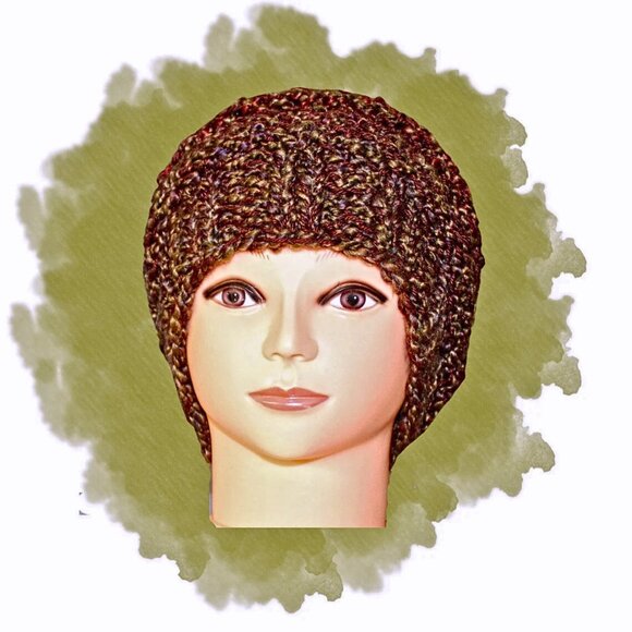 Knit Slouch Beanie Oversized Stretchy Brown Adult Teen Winter Hat - Picture 3 of 6